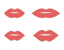 lèvres ou bouche icône ensemble isolé plat conception vecteur illustration.