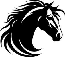cheval - noir et blanc isolé icône - vecteur illustration