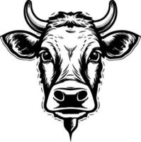 vache - noir et blanc isolé icône - vecteur illustration