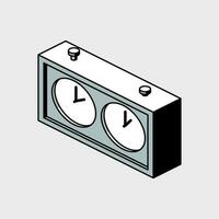 échecs l'horloge minuteur isométrique vecteur illustration