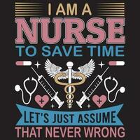 dessins de t-shirt infirmière vecteur