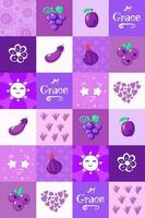 vecteur violet fruit et légume modèle