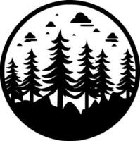 forêt - minimaliste et plat logo - vecteur illustration