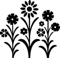 fleurs, noir et blanc vecteur illustration