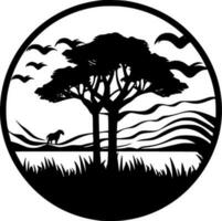 Afrique - noir et blanc isolé icône - vecteur illustration