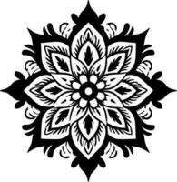 mandala - noir et blanc isolé icône - vecteur illustration