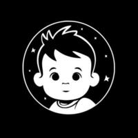 bébé - noir et blanc isolé icône - vecteur illustration