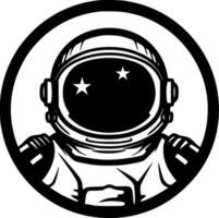 astronaute - noir et blanc isolé icône - vecteur illustration