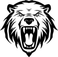 ours - noir et blanc isolé icône - vecteur illustration