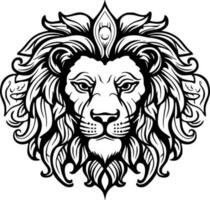 lion, noir et blanc vecteur illustration