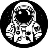 astronaute - noir et blanc isolé icône - vecteur illustration