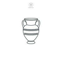 antique vase icône symbole vecteur illustration isolé sur blanc Contexte