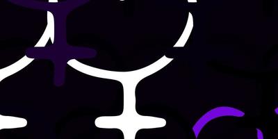 texture vecteur violet clair avec symboles des droits des femmes