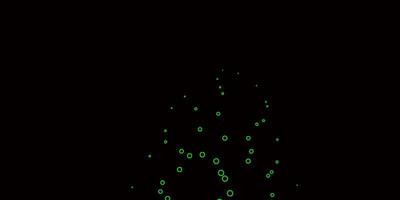 modèle vectoriel vert foncé avec des cercles scintillants illustration abstraite avec motif de gouttes colorées pour rideaux de fonds d'écran