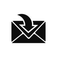 message icône. email ou nouvelles des illustrations - vecteur, signe et symbole. noir glyphe icône. vecteur
