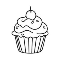 casse-croûte muffin icône Facile gâteau nourriture vecteur