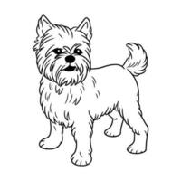 affenpinscher, main tiré dessin animé personnage, chien icône. vecteur