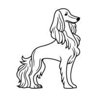 afghan chien, main tiré dessin animé personnage, chien icône. vecteur