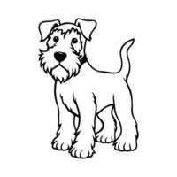 airedale terrier, main tiré dessin animé personnage, chien icône. vecteur