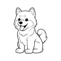 alaskan malamut, main tiré dessin animé personnage, chien icône. vecteur