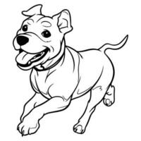 américain fosse taureau, main tiré dessin animé personnage, chien icône. vecteur
