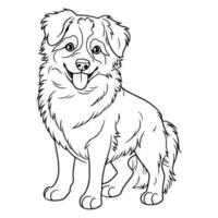 australien berger, main tiré dessin animé personnage, chien icône. vecteur