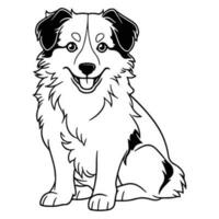 australien berger, main tiré dessin animé personnage, chien icône. vecteur