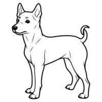 basenji, main tiré dessin animé personnage, chien icône. vecteur