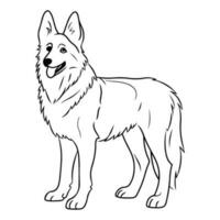 Belge berger, main tiré dessin animé personnage, chien icône. vecteur