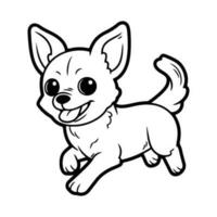 chihuahua chien, main tiré dessin animé personnage, chien icône. vecteur