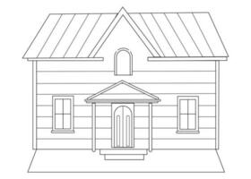 maison vecteur, maison coloration pages pour enfants. coloration livre pour les enfants et adultes. noir et blanc illustration de une maison. contour figure de le chalet. vecteur