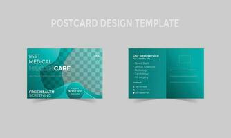 Créatif bleu santé médical affaires carte postale conception avec vecteur format