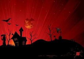 paysage de Halloween cauchemars vecteur