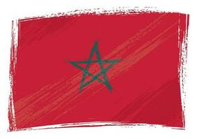 grunge peint Maroc drapeau vecteur