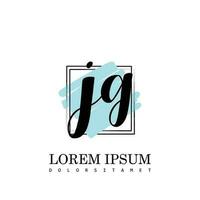 jg initiale lettre écriture logo avec carré brosse modèle vecteur