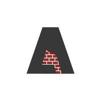 lettre une avec brique mur logo vecteur conception bâtiment entreprise, Créatif initiale lettre et mur logo modèle