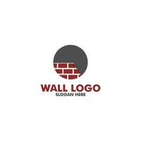 moderne plat brique mur logo, brique mur Facile moderne logo modèle vecteur