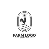 ferme animal logo conception vecteur, Facile bétail ou ferme logo modèle vecteur