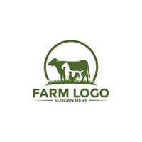 ferme animal logo conception vecteur, Facile bétail ou ferme logo modèle vecteur