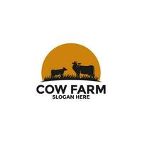 vache ferme logo conception vecteur modèle, bétail logo vecteur