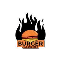 Burger logo icône conception vecteur modèle, vite nourriture plat logo moderne minimal conception illustration