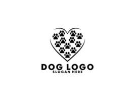 chien patte logo vecteur, Facile minimal chien se soucier logo conception, silhouette patte logo vecteur