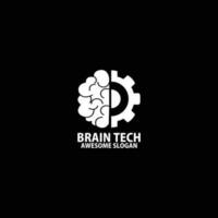cerveau avec équipement technologie conception logo affaires vecteur