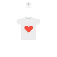 vêtements don. T-shirt avec cœur icône symbole vecteur illustration isolé sur blanc Contexte