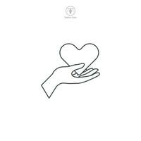 main en portant cœur icône symbole vecteur illustration isolé sur blanc Contexte