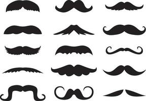 vecteur monochrome ensemble de divers Masculin moustaches. aérien faciale cheveux.