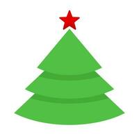 plat conception Noël arbre avec étoile. Noël festival. vecteur. vecteur