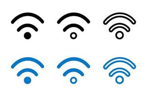 Wifi ou réseau Icônes avec différent modes et couleurs. vecteurs. vecteur