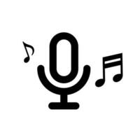 microphone et la musique Remarque Icônes. amusement et performance. karaoké icône. vecteur. vecteur