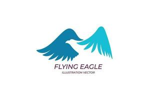 Facile minimaliste en volant Aigle faucon faucon pour sport Commerce technologie ou affaires icône illustration vecteur